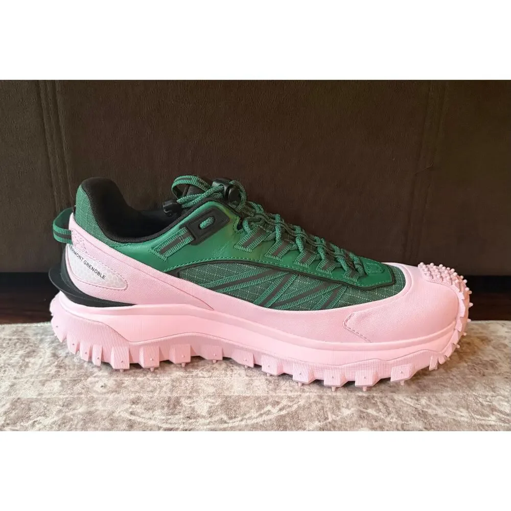 $995 NIB Moncler Trailgrip Pink Green GTX Low-Top Sneakers Shoes Size 44(11)D